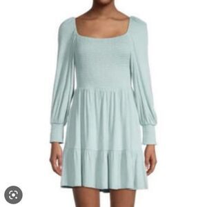 NWT BB Dakota Steve Madden Lets Go Crazy Smocked Long Sleeve Tiered Dress SZ XS